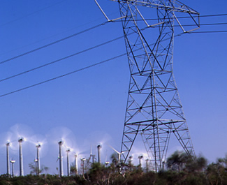 Windmills and power line